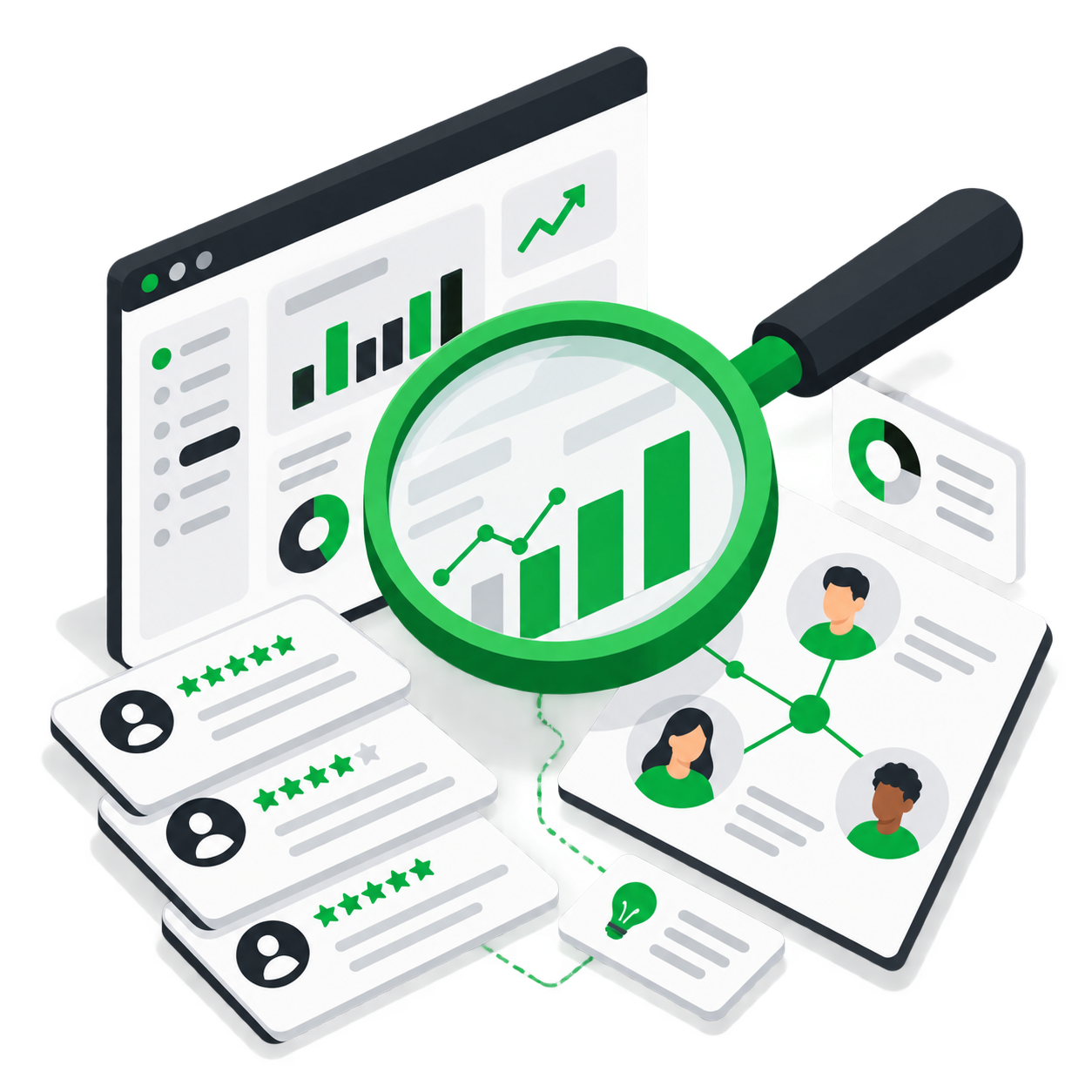 Illustration of research and creative strategy for Meta ads