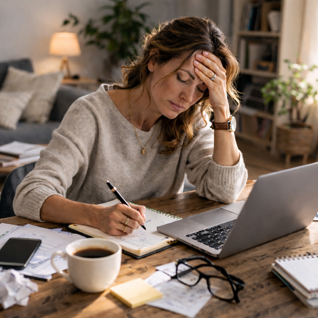 Focused work from home moment