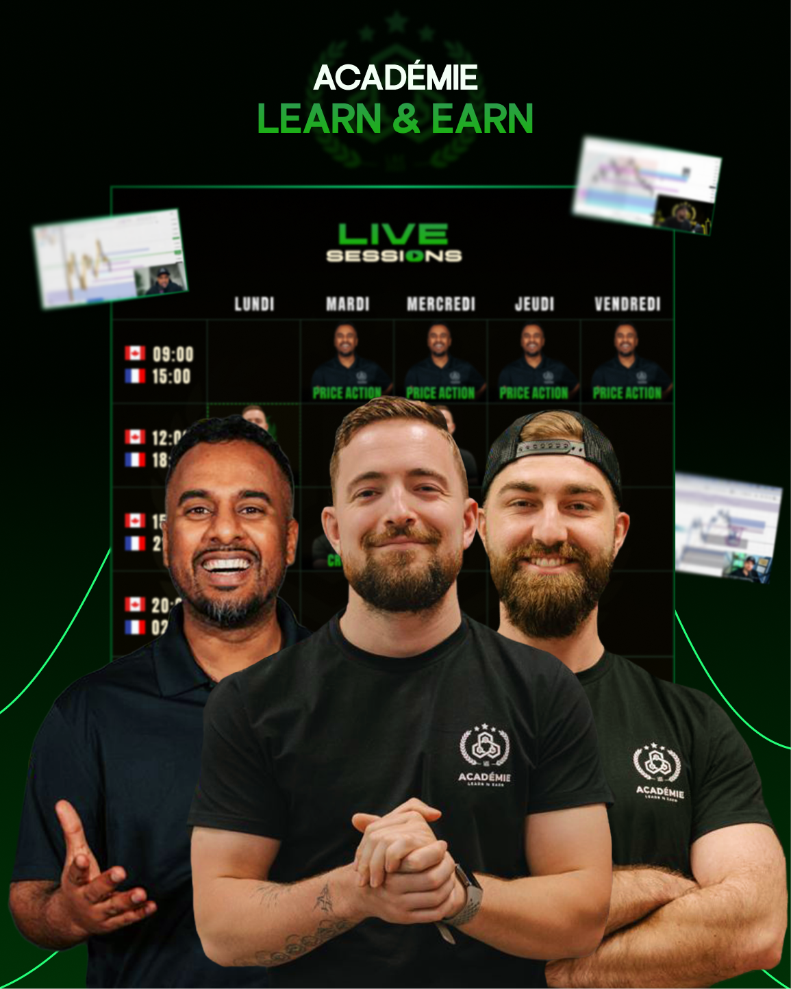 Learn & Earn Hub, académie en ligne crypto, trading et finance