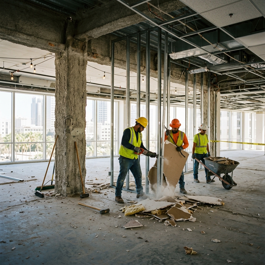 Commercial building teardown in Ft Lauderdale