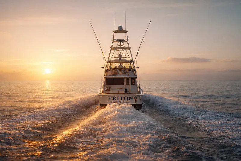 Full day (8 hour) Palm Beach deep sea fishing charter to Gulf Stream waters on the 55 ft Viking Triton from Sailfish Marina.