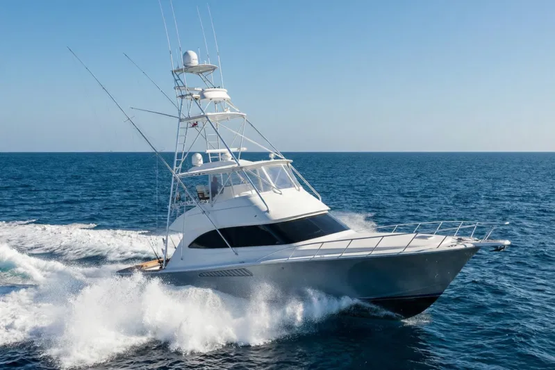 Palm Beach tournament fishing charter (8 hours) on the 55 ft Viking Triton, pro sportfishing setup with outriggers from Sailfish Marina.