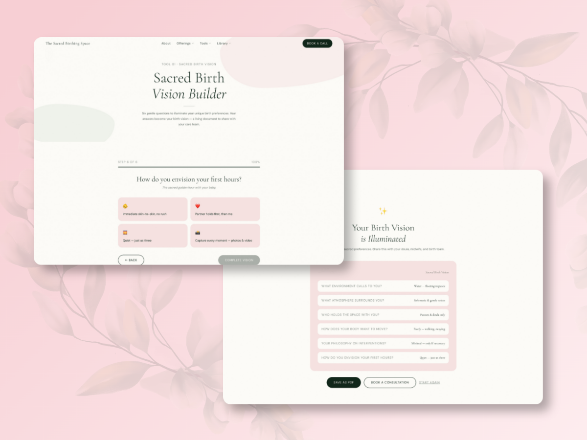 The Sacred Birth Vision Builder