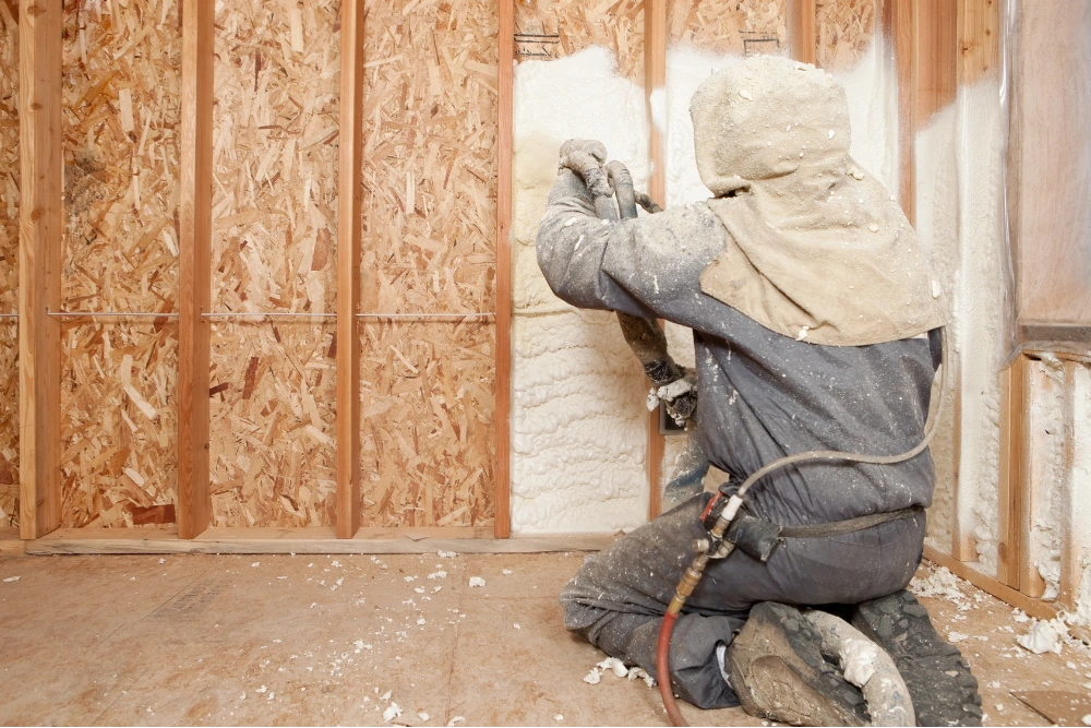 Spray foam coating in attic area for enhanced indoor climate control in Texas