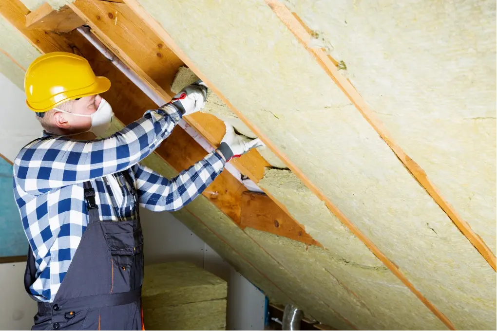 Crew member removing attic insulation for retrofit and air quality improvement by 903 Spray Foam in Sulphur Springs, TX