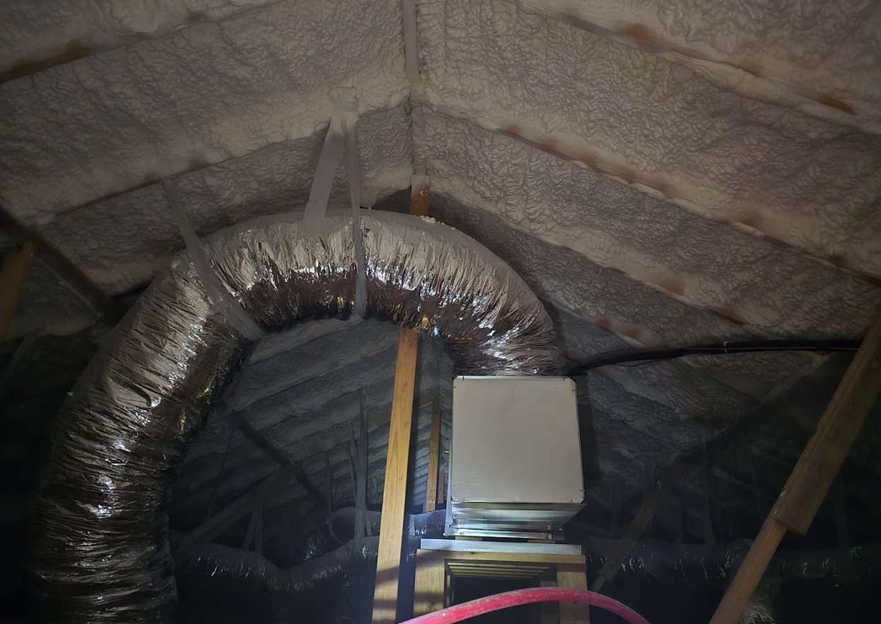 Attic With Open-Cell Spray Foam