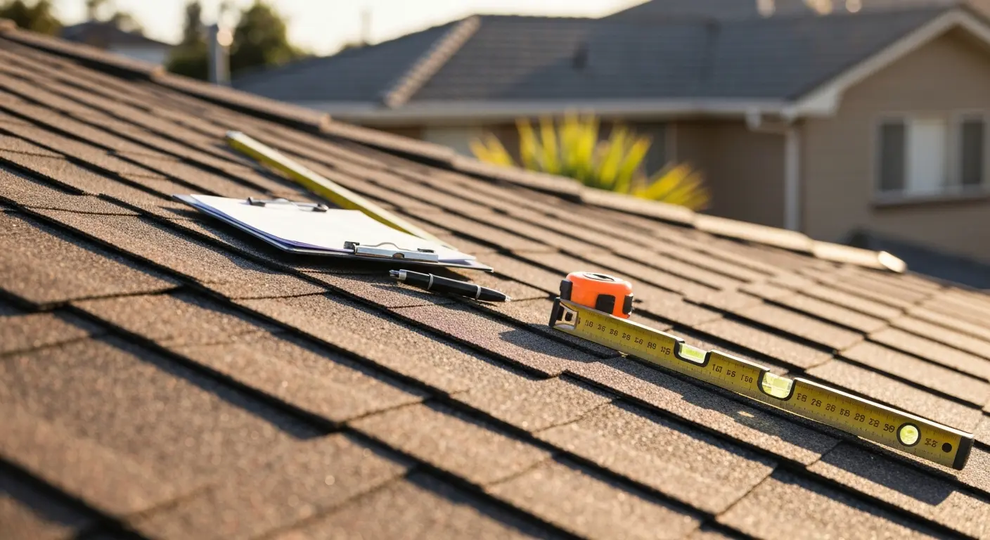 Roof inspection with binoculars