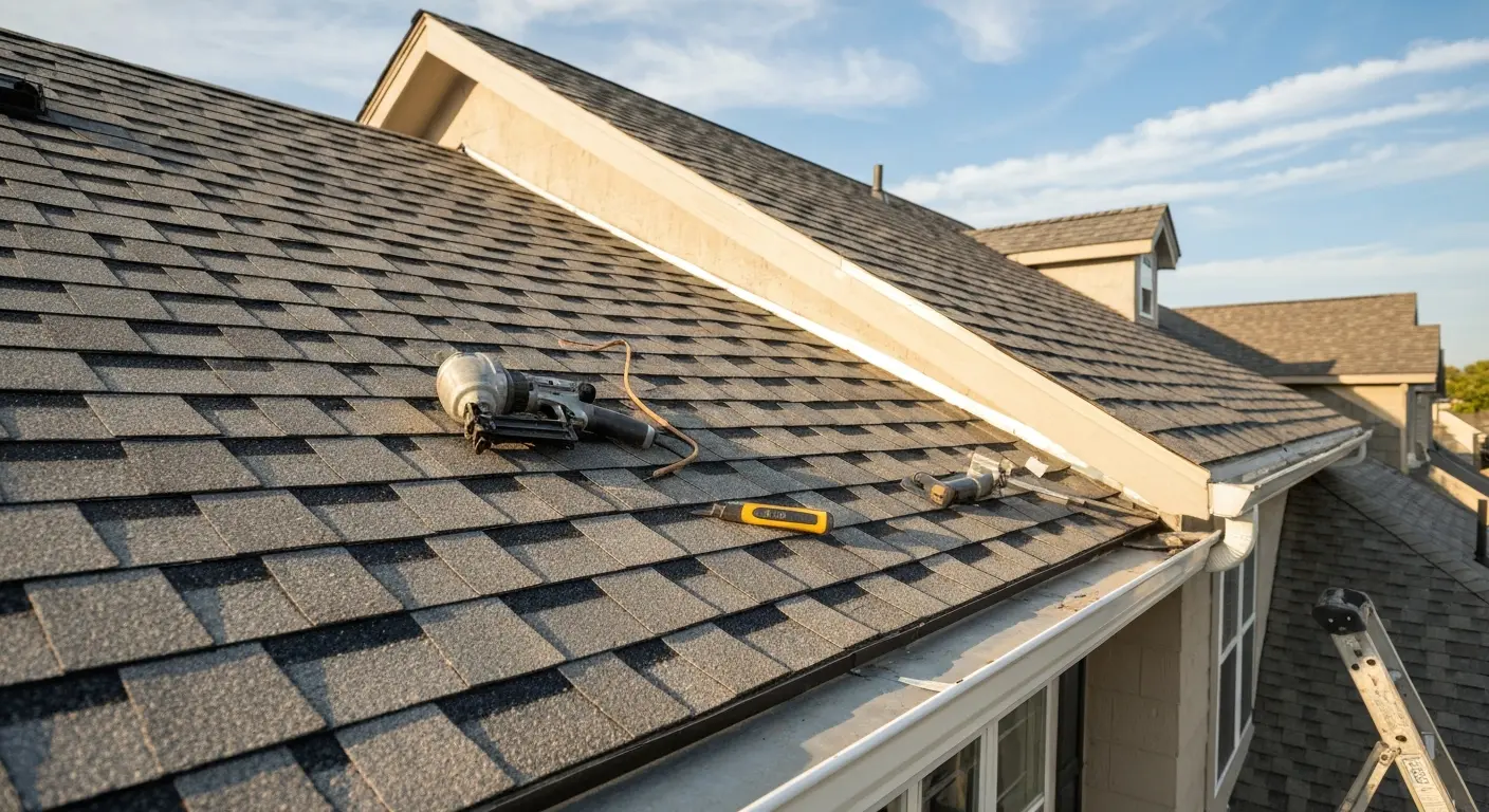 Residential asphalt roofing installation