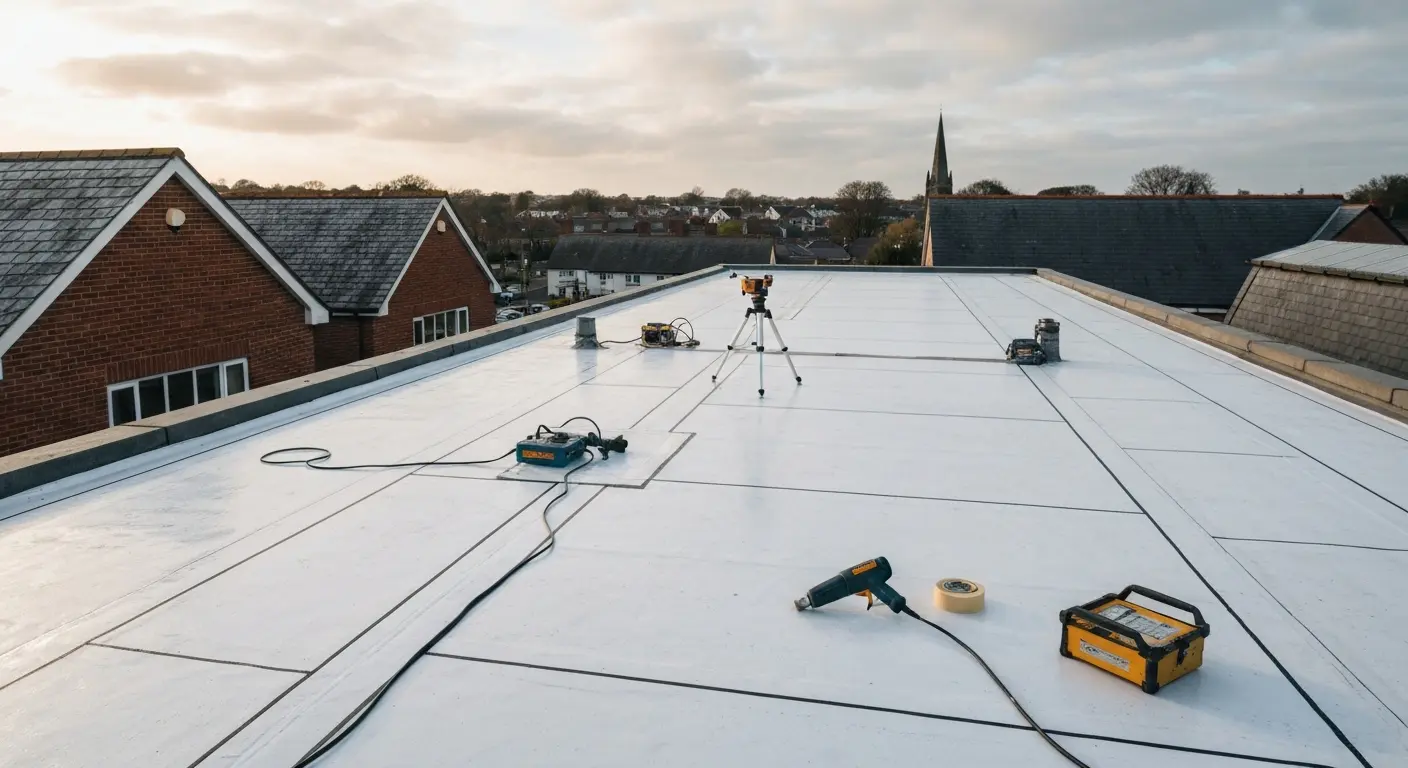 Commercial flat roof system