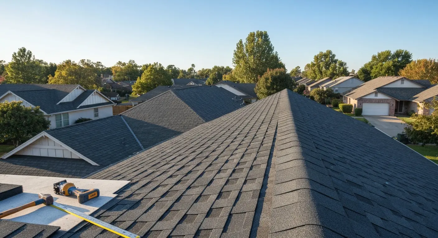 Residential asphalt roof installation