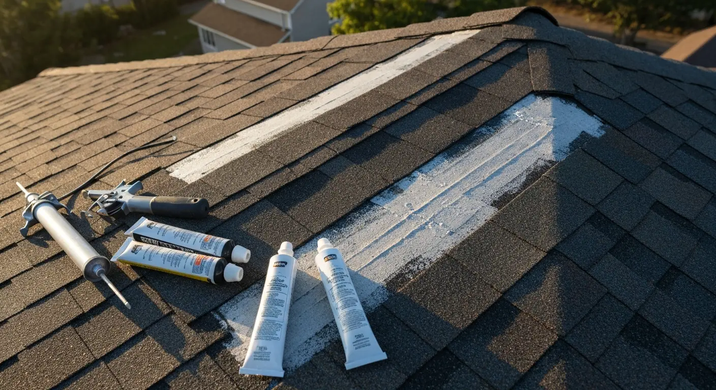 Roof leak repair work