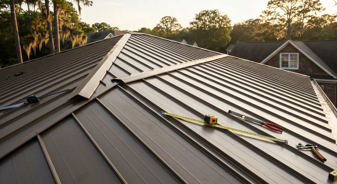 Metal roof installation