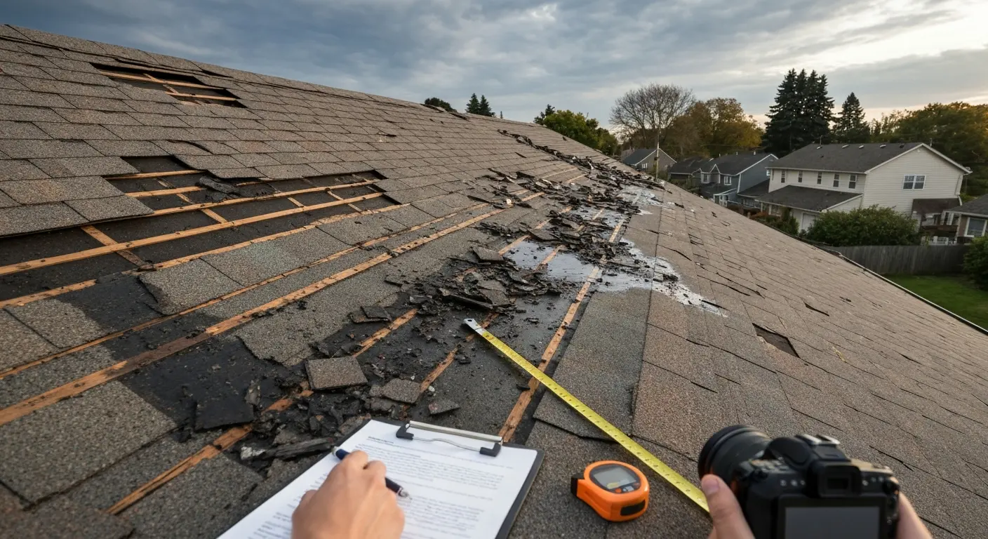 Storm damage roof assessment