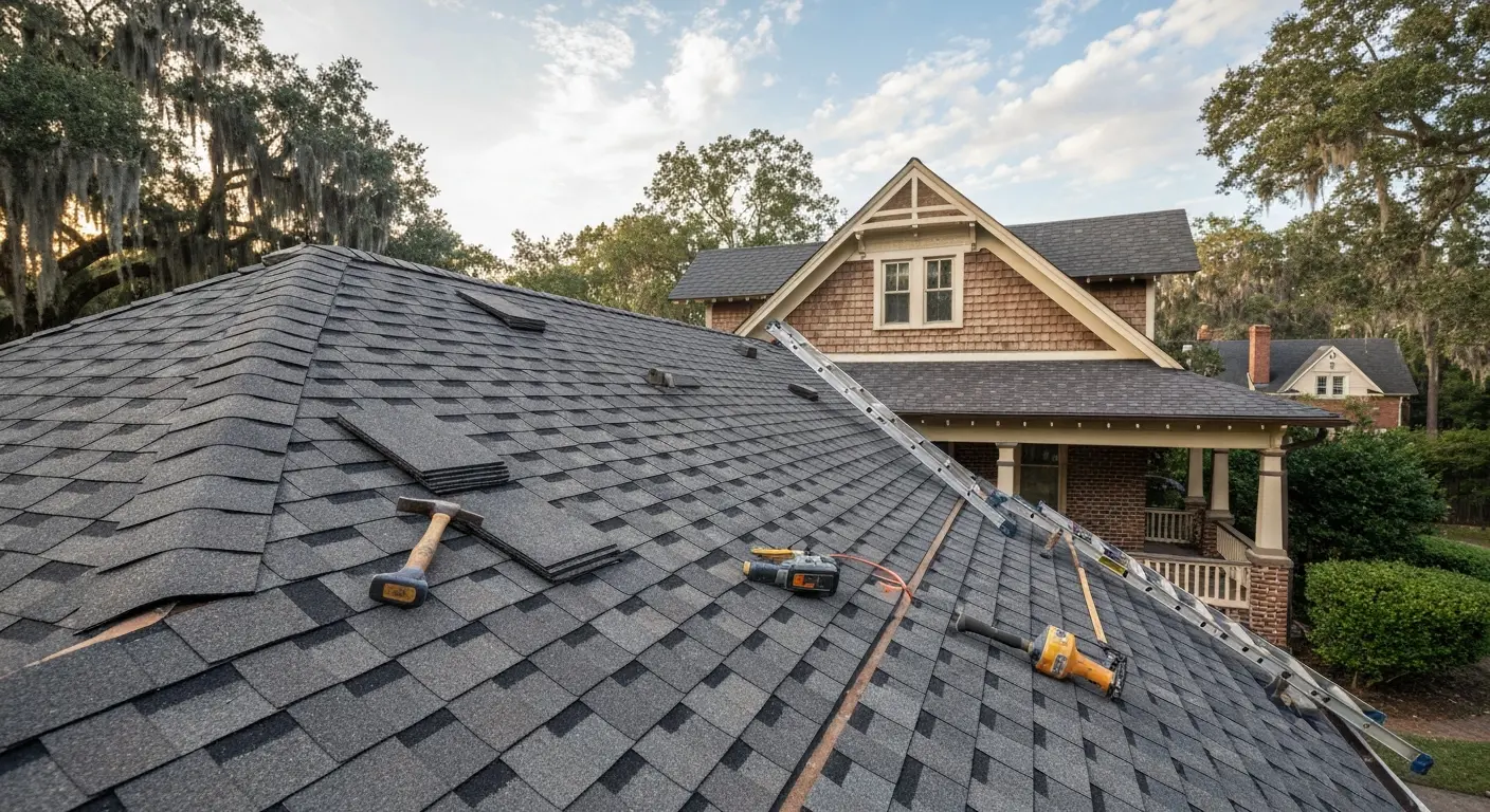 Asphalt shingle installation