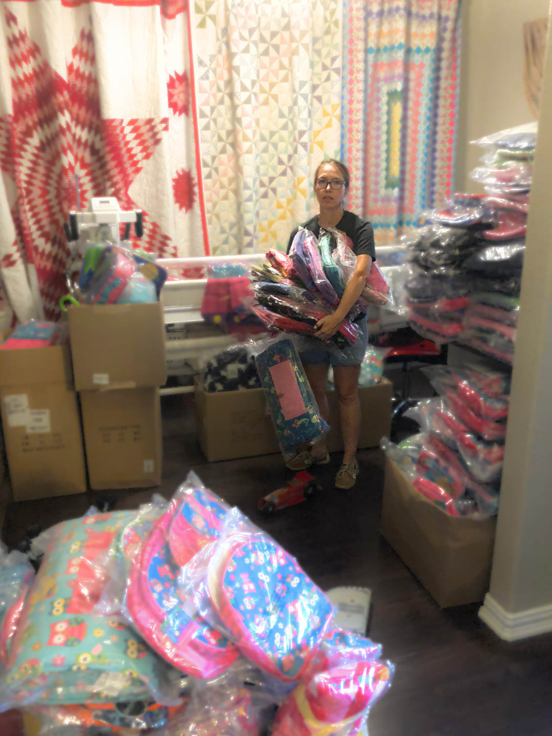 Tyf surrounded by inventory at the height of the burnout