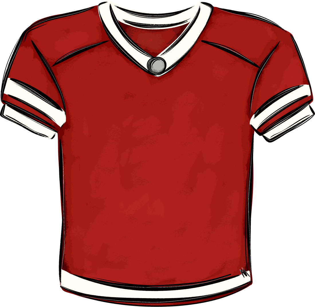 Hand-drawn football jersey
