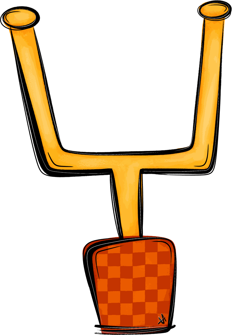 Hand-drawn goal post