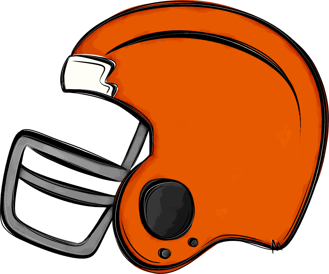 Hand-drawn football helmet