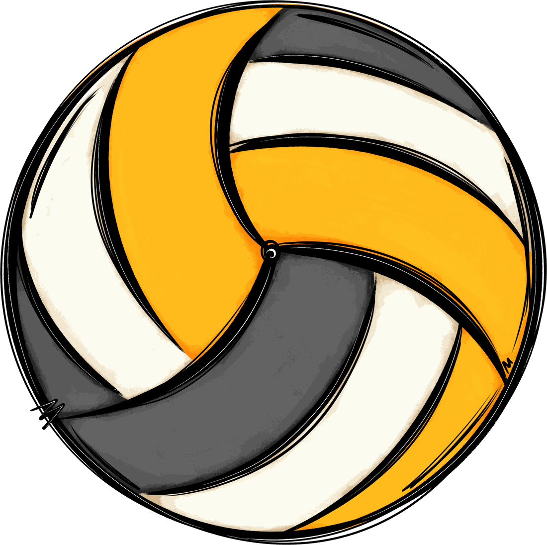 Hand-drawn volleyball