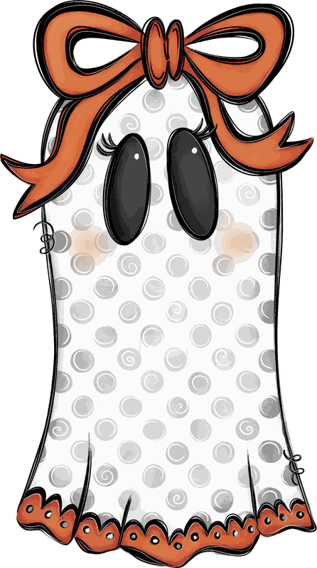 Hand-drawn polka dot ghost