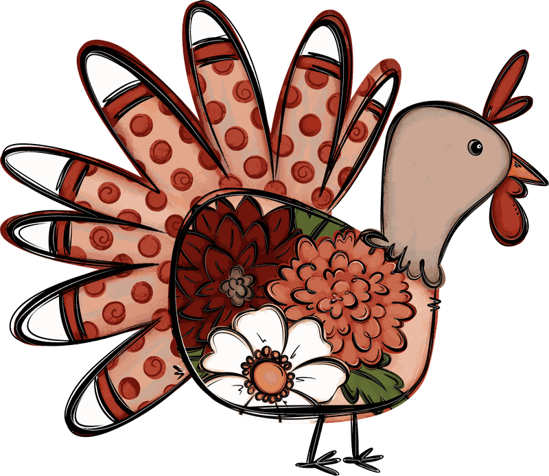 Hand-drawn Thanksgiving turkey