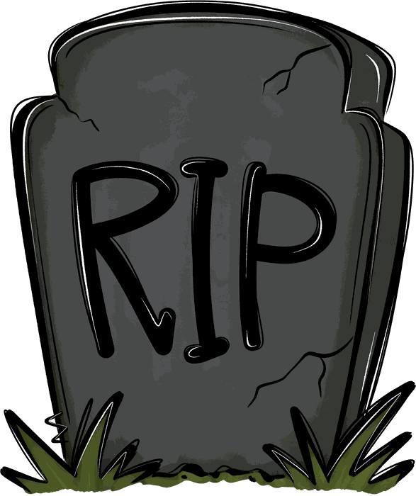 Hand-drawn RIP gravestone