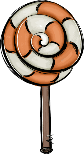 Hand-drawn swirl lollipop