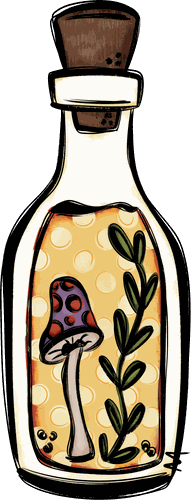 Hand-drawn potion bottle