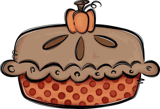 Hand-drawn pumpkin pie