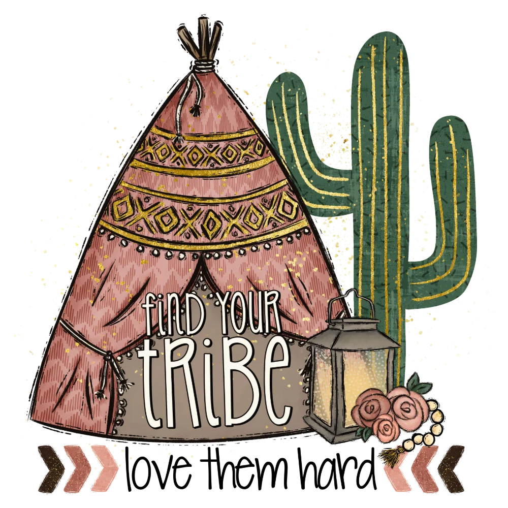 Find Your Tribe hand-drawn design