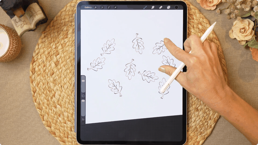 Making a scattered leaf brush in Procreate on iPad