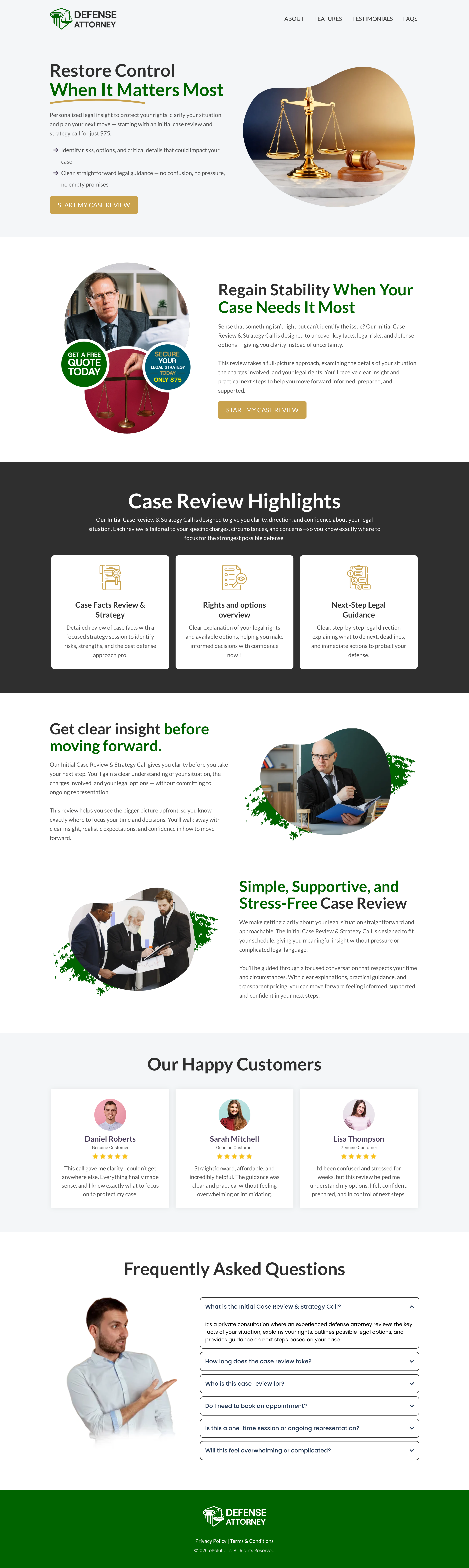 Defense Attorney website design