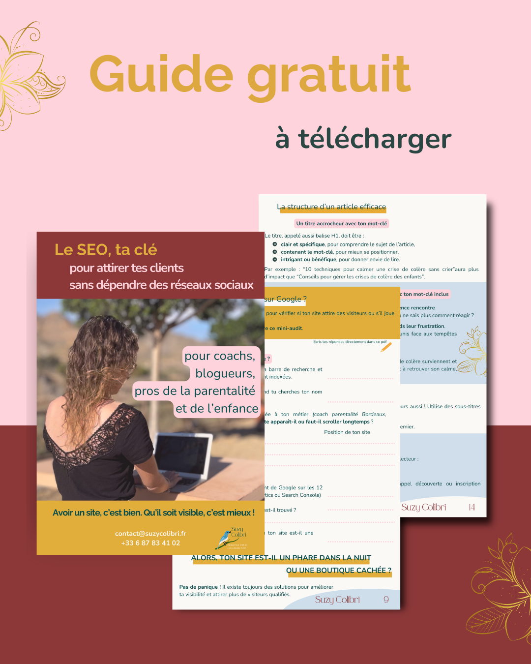 Mockup Guide SEO pour coachs et blogueurs