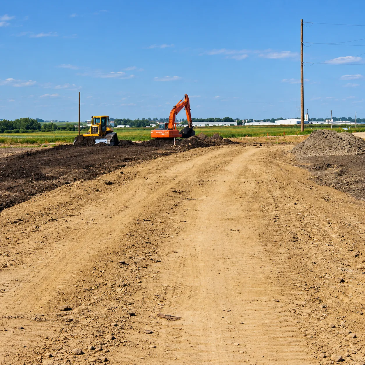 Environmental construction and earthworks on a prepared site