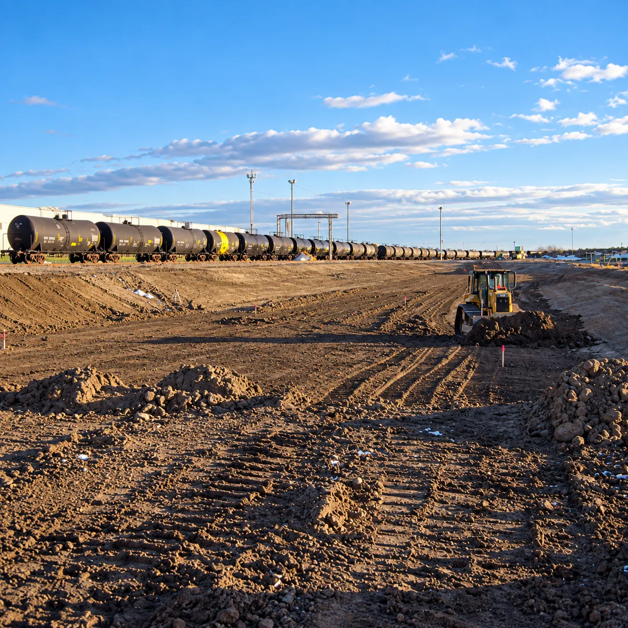 Site preparation and grading for environmental construction