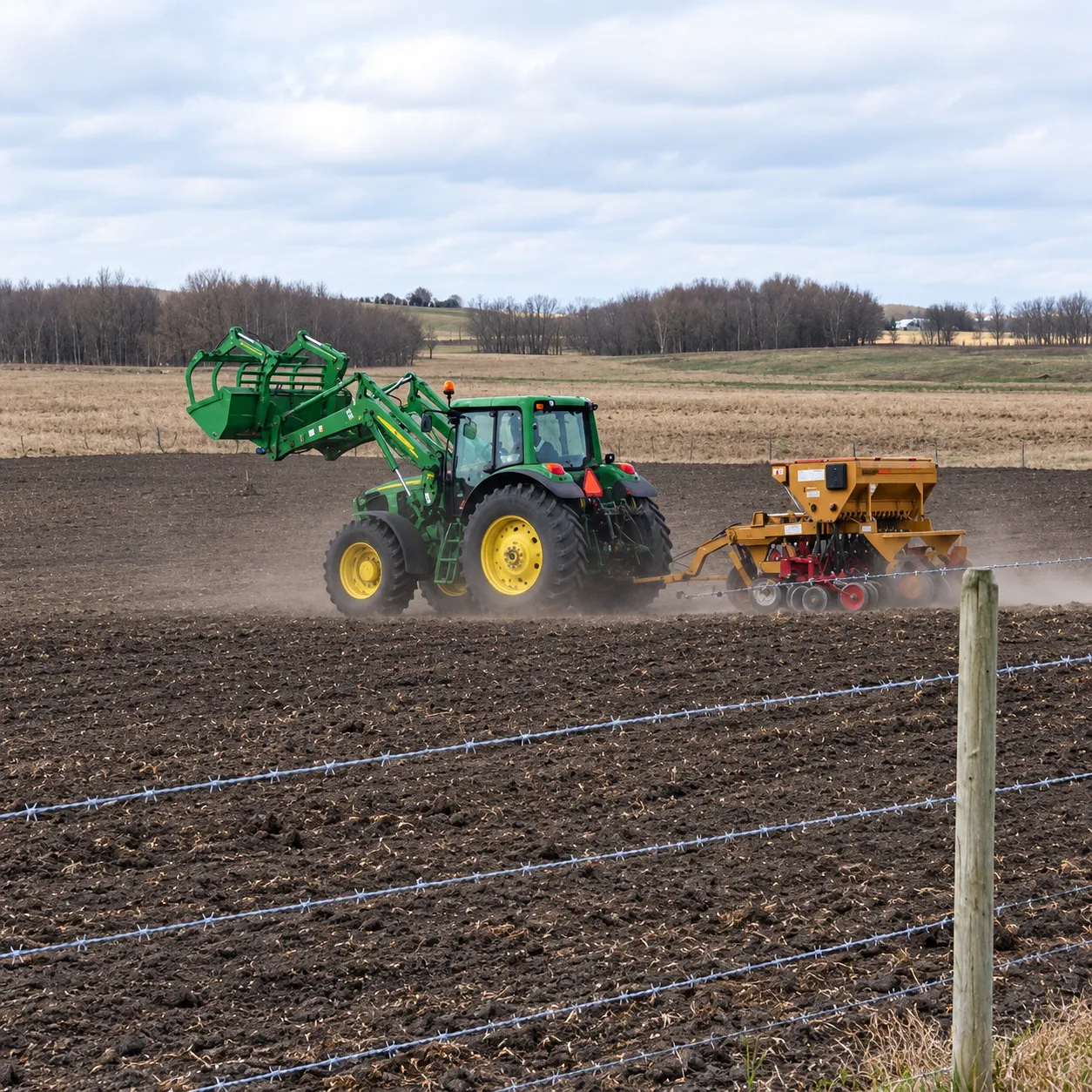 Agricultural equipment supporting land reclamation work