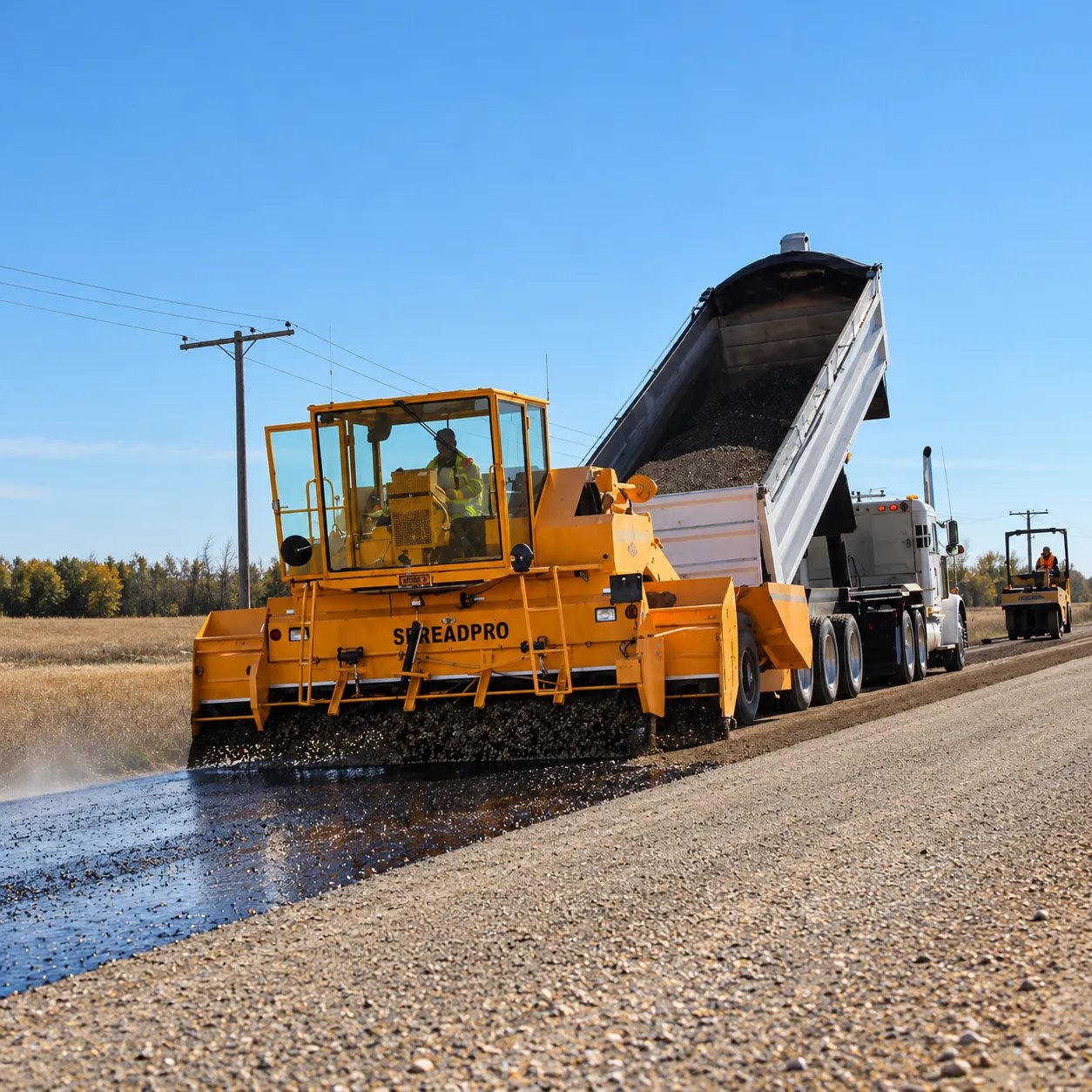 Chip seal and gravel surfacing work by Kowal Construction