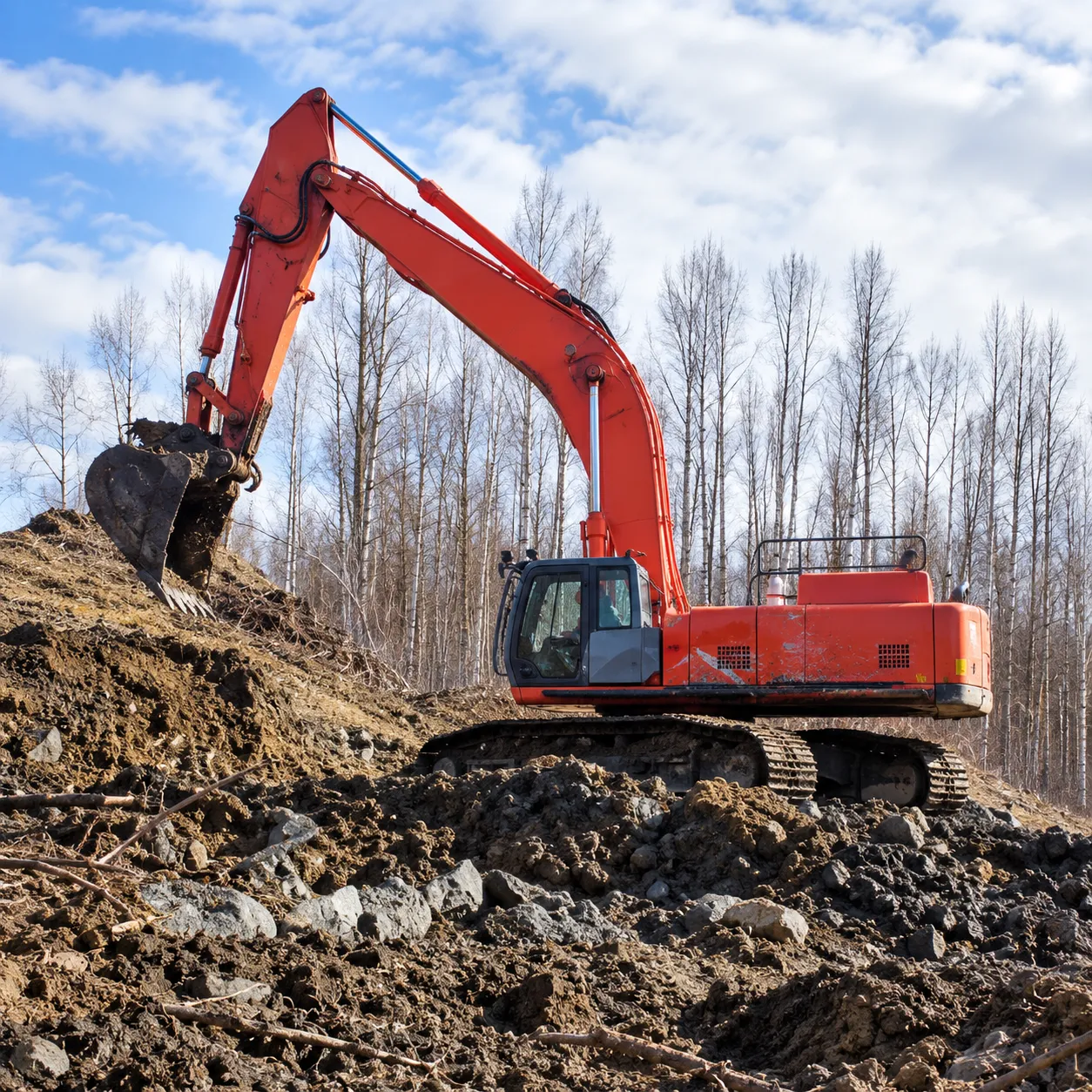 Excavator available for heavy construction and earthworks projects