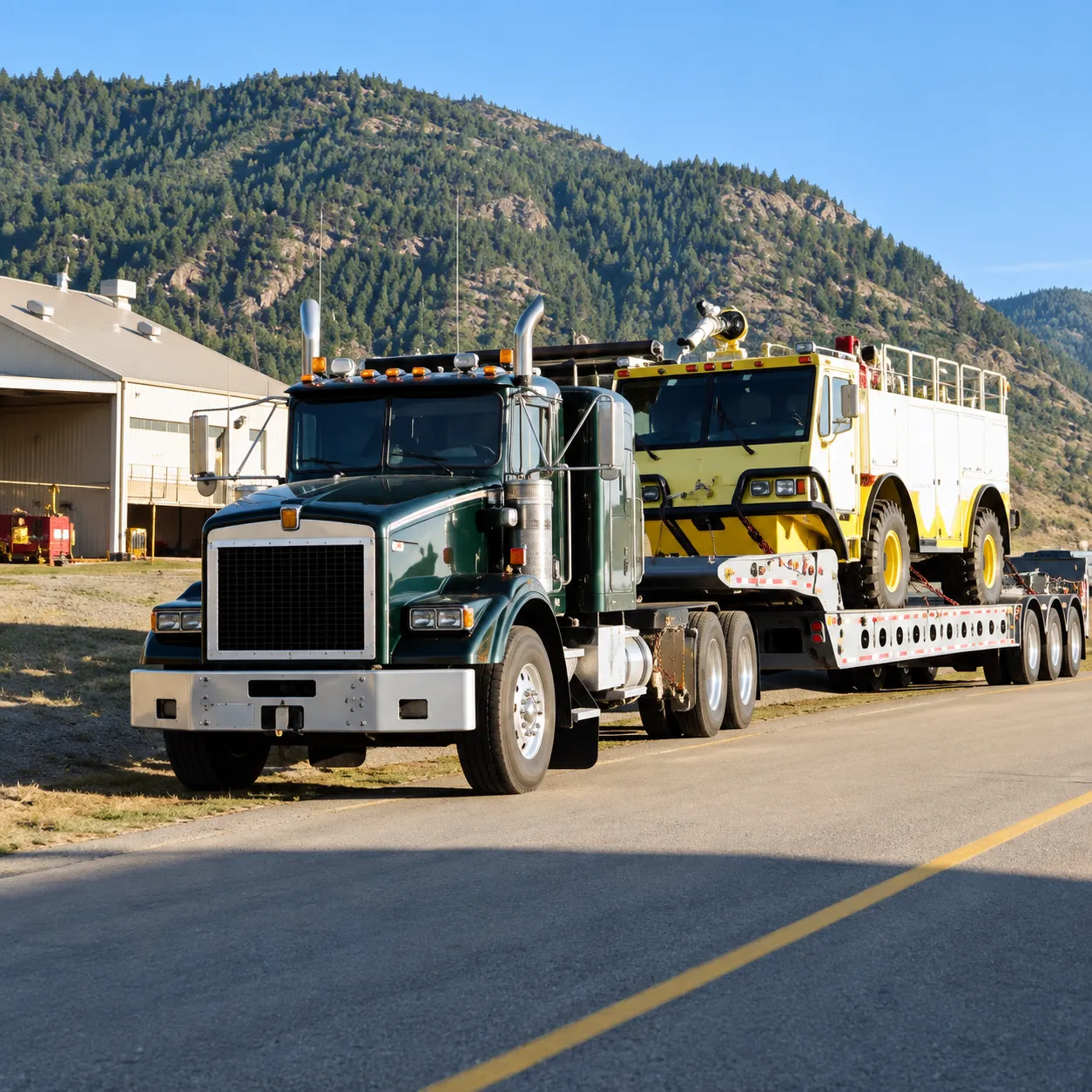Heavy equipment supporting wildfire suppression work