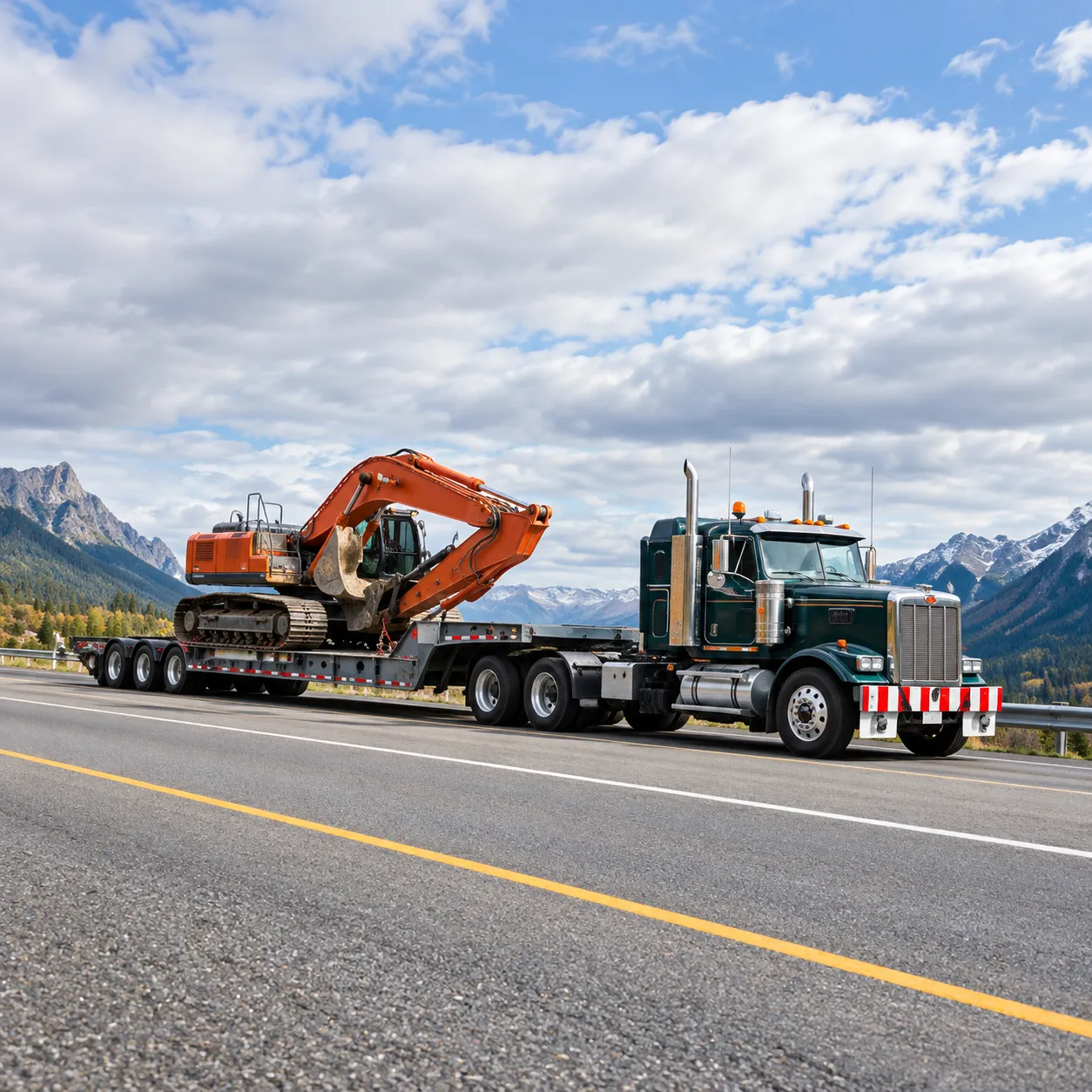 1. Excavator transported to support wildfire suppression work