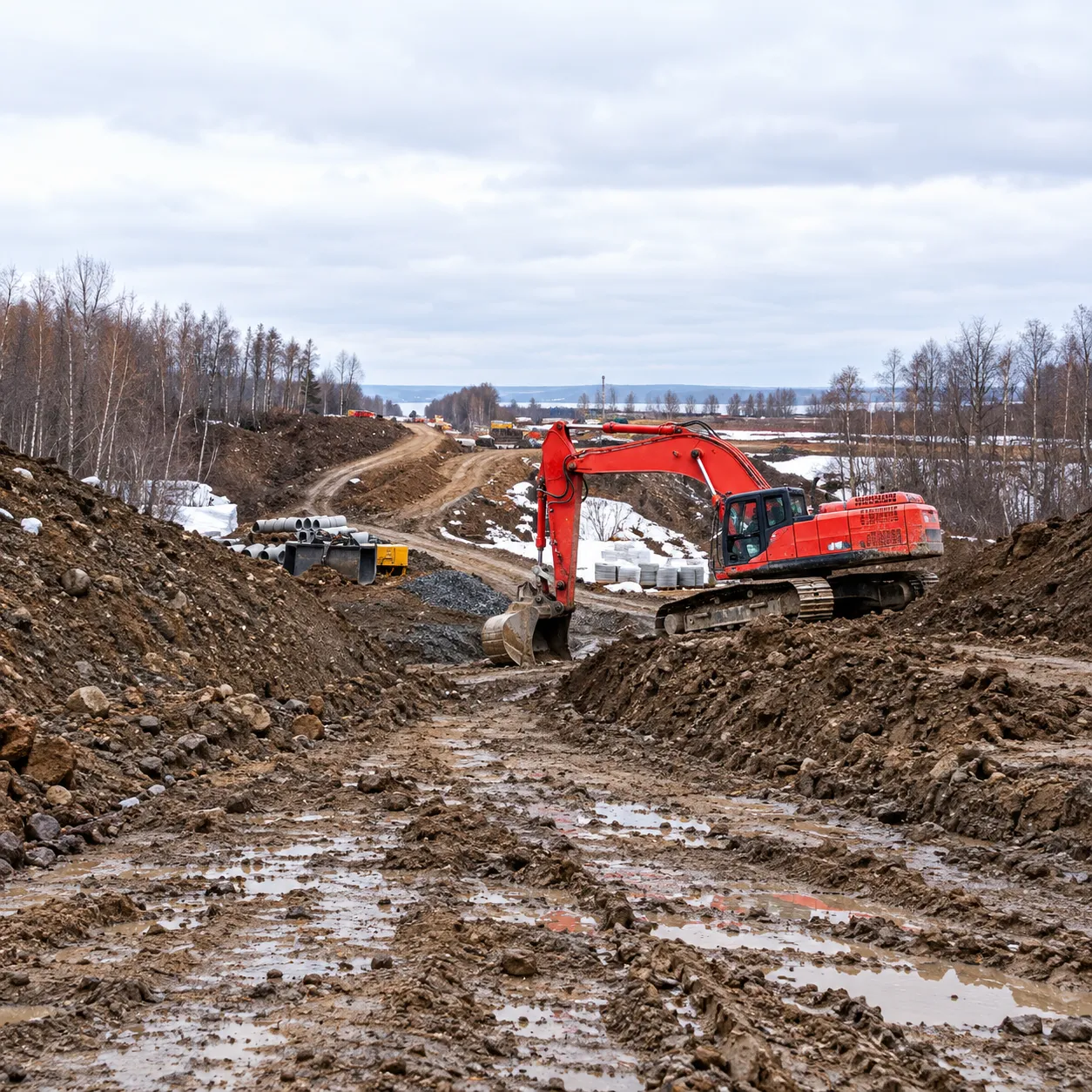 Heavy earthworks during construction of the Arch Project