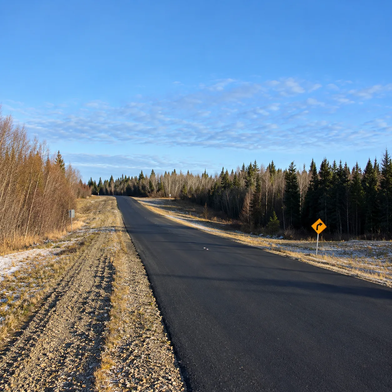 : Completed paved section of the Northern Highway Project