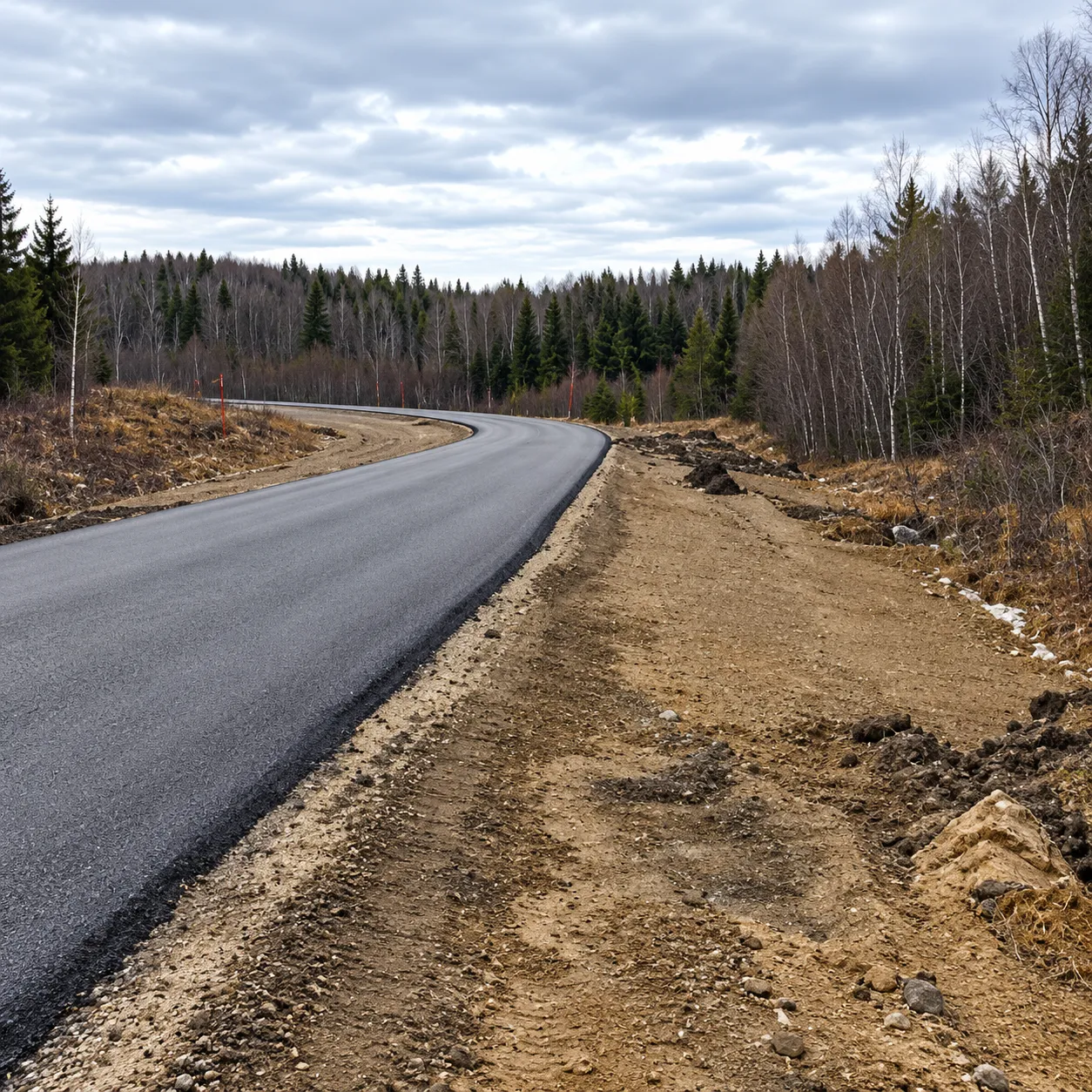 New road surface construction on the Northern Highway