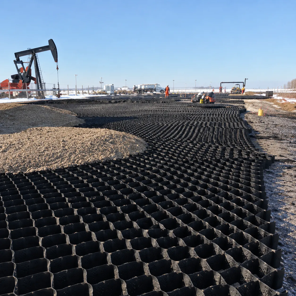 Ground preparation and site development for plant construction