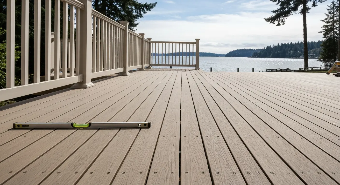 Custom waterfront deck installation