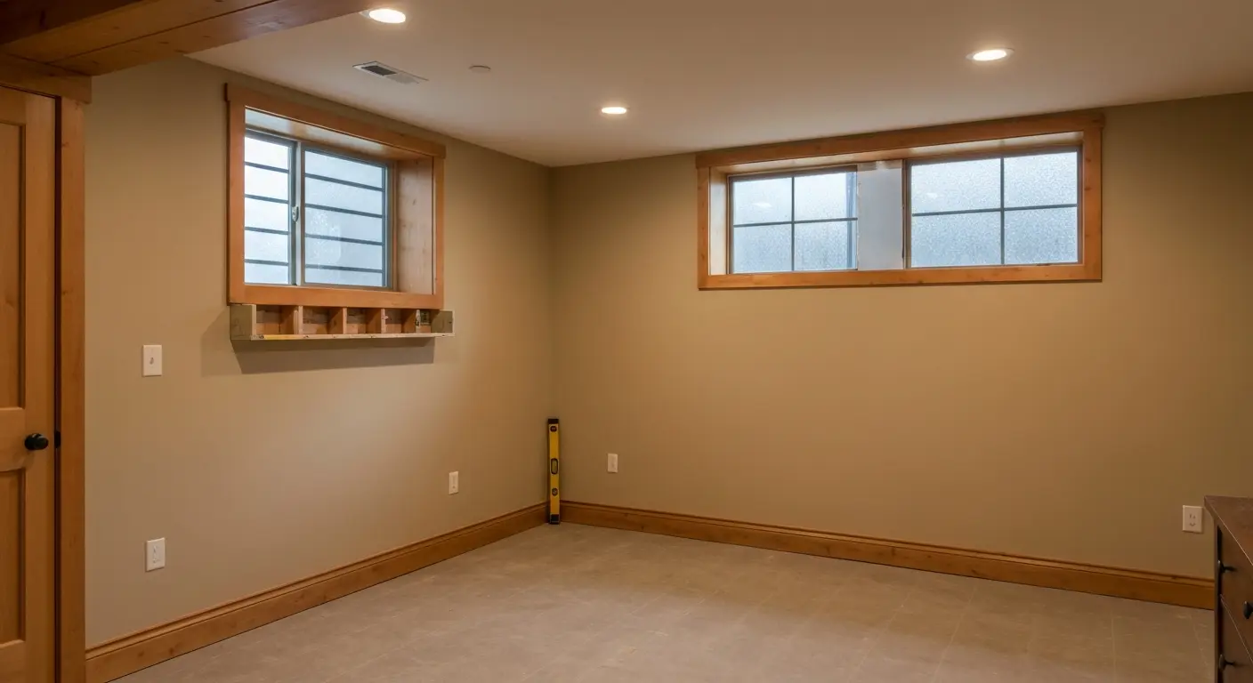 Finished basement bedroom
