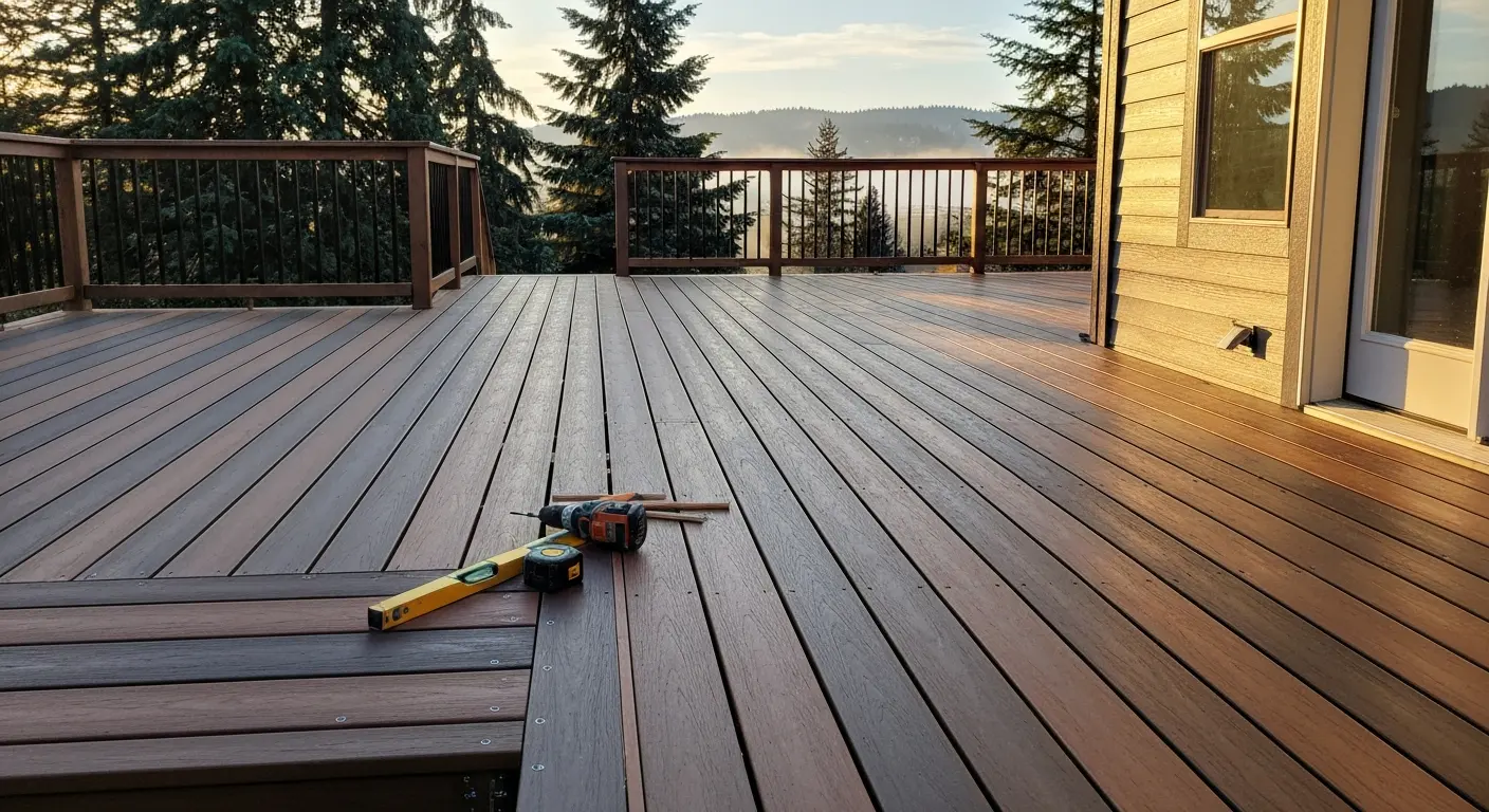 Composite deck construction in Snoqualmie