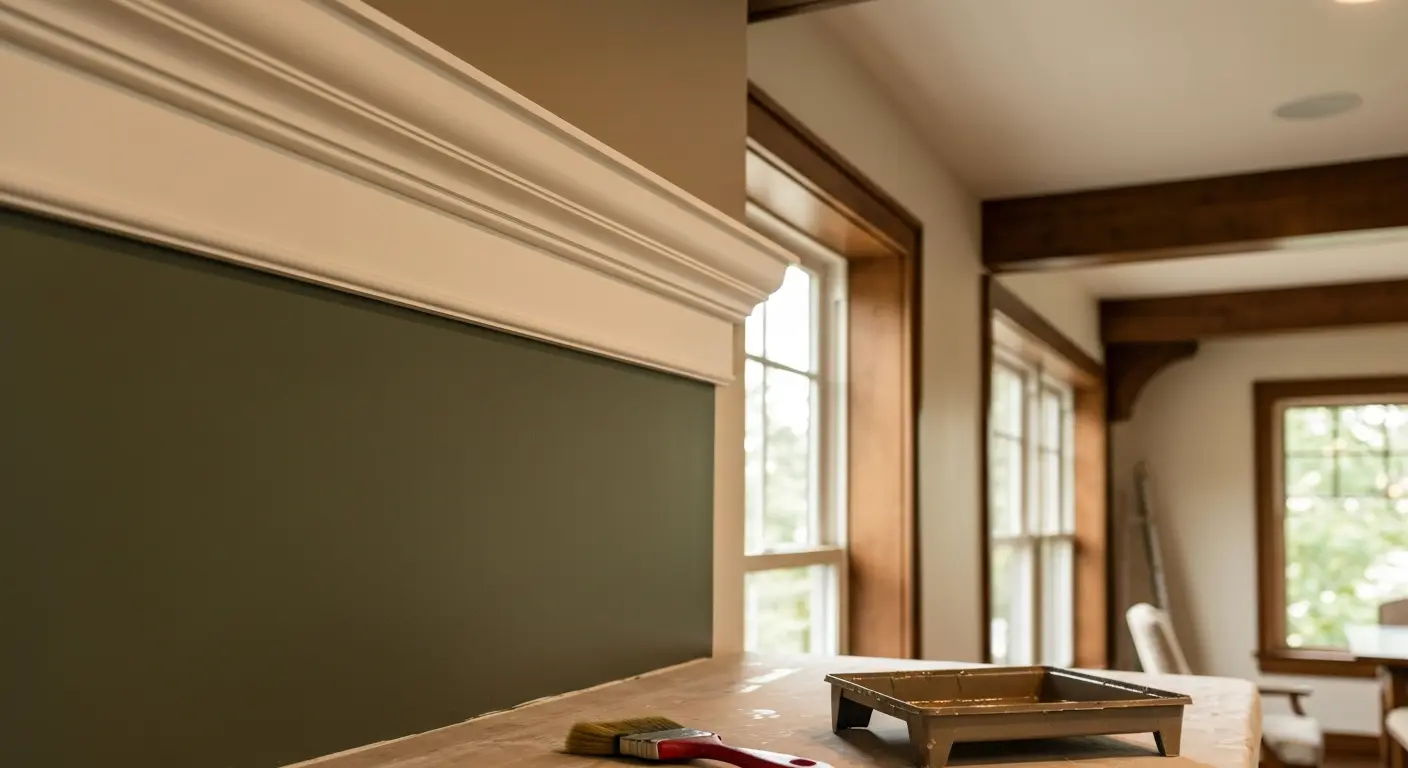 Accent wall with crown molding