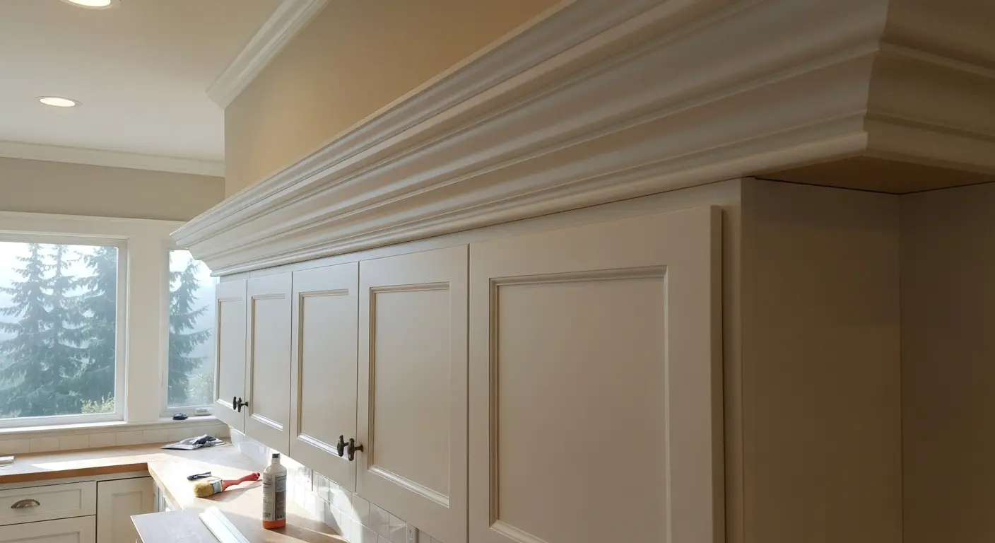Crown molding in kitchen