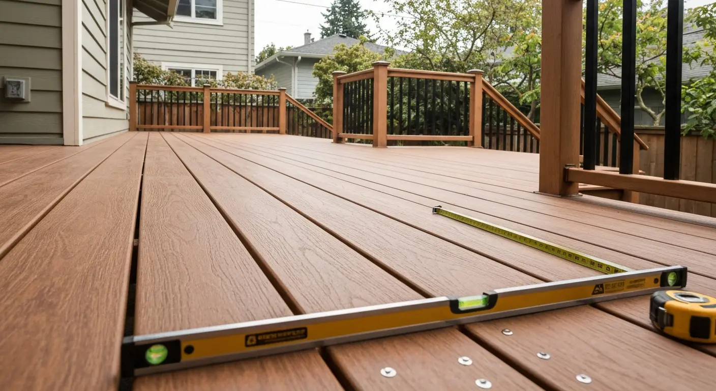 Composite deck in Ballard backyard